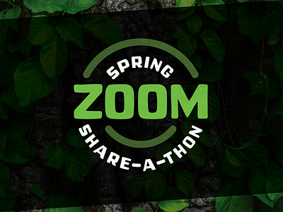 Zoom Share-A-Thon | Logo & Promo Materials camp charity digital design donate donation flyer fundraiser graphic design green leaves outdoors poster promo share a thon tree zoom