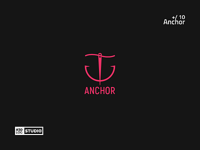 Anchor | ThirtyLogos#10 anchor challenge clothing inspiration logo modern negative simple space typography