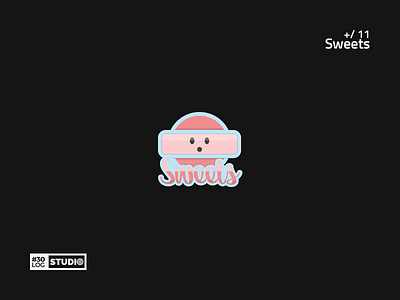 Sweets | ThirtyLogos#11 candy challenge graphicdesign illustration inspiration logo modern negative simple space sweets typography