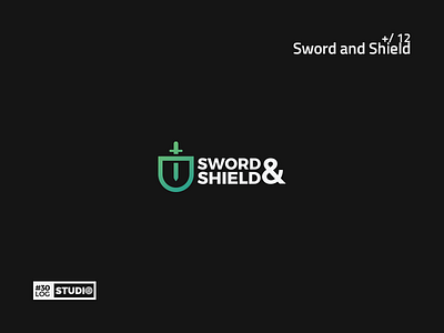 Sword&Shield | ThirtyLogos#12 challenge inspiration it logo modern negative security simple space typography