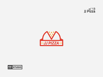 Jj Pizza challenge food inspiration logo modern negative pizza simple space typography