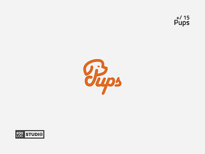 Pups | ThirtyLogos#15 animal challenge dog inspiration lettering logo modern negative simple space typography