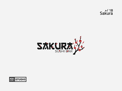 Sakura | ThirtyLogos#18 bar challenge inspiration logo modern negative simple space sushi typography