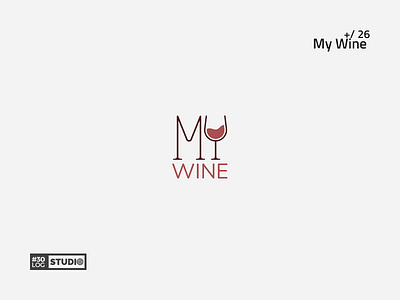 My Wine | ThirtyLogos#26 challenge glass inspiration logo modern negative simple space typography wine