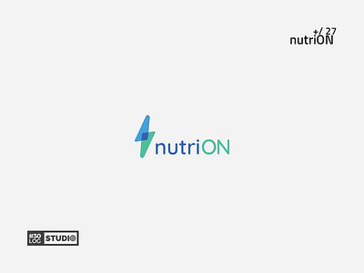 nutriON | ThirtyLogos#27 challenge energy health inspiration logo modern negative simple space sport typography