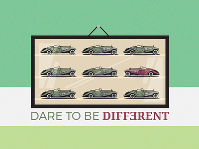 Dare To Be Different artist car design flat illustration inspiration retro shot