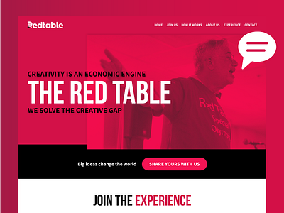 The Red Table conversation design interface layout logo longshadowsaintdead runnerup vector webdesign website