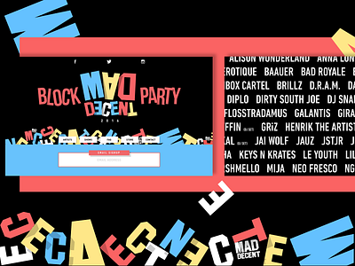 Mad Decent Block Party clean festival flat layout maddecent minimal music timeline ui ux web website