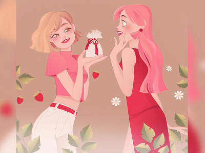 Girly illustration for small beauty brand