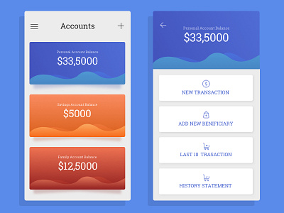 Dashboard - Multiple bank account in one app accounts app banking colourful dashboard numbers trendy visual waves