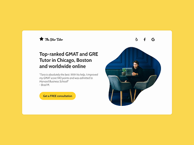 The Star Tutor Landing Page figma gmat gre landing page landing page design minimal tutor ui website