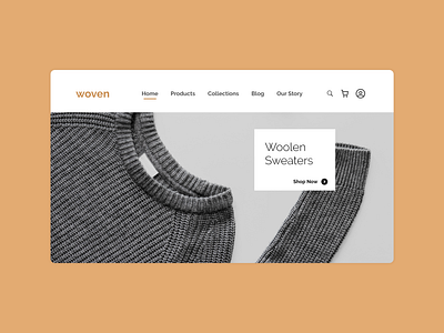 Woven - Local Handicraft Store adobe xd clothing ecommerce handicraft landing page minimal shopping website