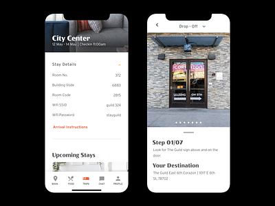 Trips app arrival arrival instructions design hotel guest mobileapp mobileappdesign trips uidesign uxdesign