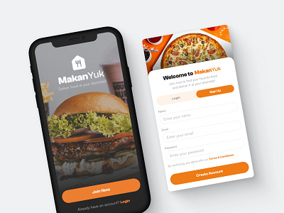 MakanYuk | Delivery App Sign Up app dailyui delivery design figma food login mobile signin signup ui