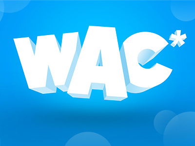 WAC, 3D logo version 3d blue logo podcast wac