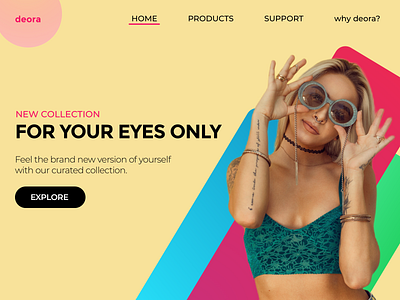deora - a sunglasses brand landing page minimal redesign uidesign uxdesign visual design