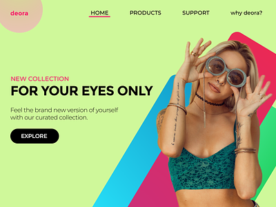 deora - a sunglasses brand branding minimal redesign typography uidesign uiux uxdesign visual design