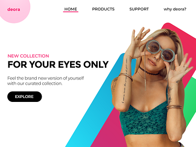 deora - a sunglasses brand branding minimal typography ui design uidesign uiux uxdesign visual design