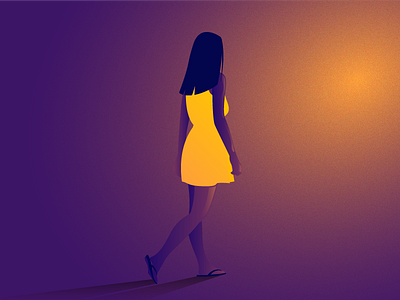 Dream Girl designerlife girl illustration light soulstone walk yellow