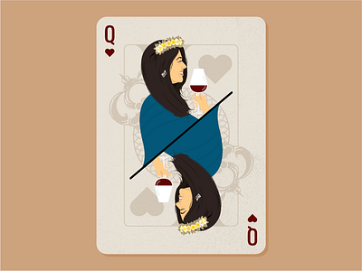 Queen of Hearts card character designerlife designspiration girl illustration playingcards queen rebound