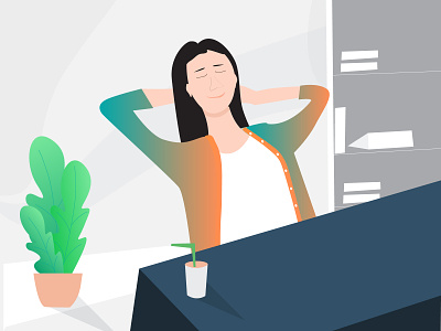 Feeling relaxed 😊 feeling illustration landing page relaxed room