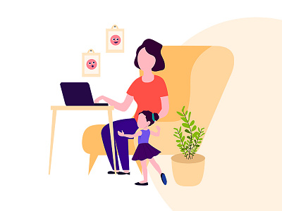 Work From Home illustration landing page vector website work from home