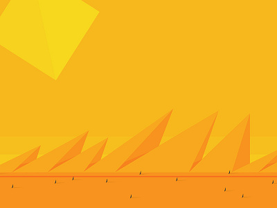 El Tramo Largo afternoon desert illustrator minimal orange simple sun