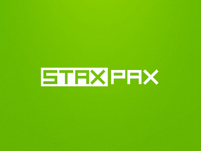 StaxPax blocks brand green illustrator logo square