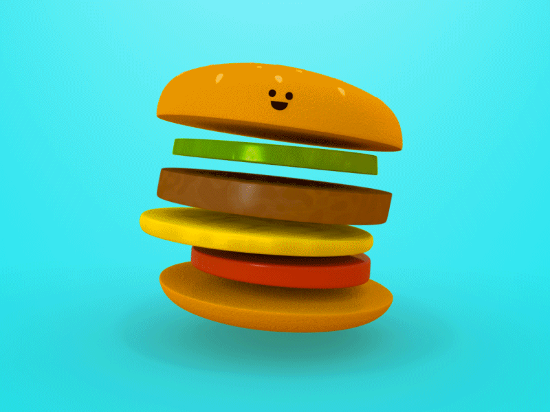 Mr. Beefs after effects animation beef burger cartoony character cheese cheeseburger hamburger modo