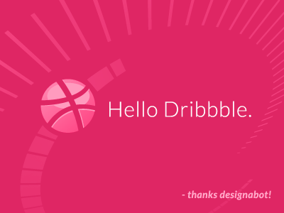Hello dribbble hello pink radial