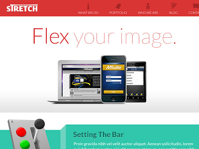 Stretch Website homepage lato minimal portfolio site stretch website