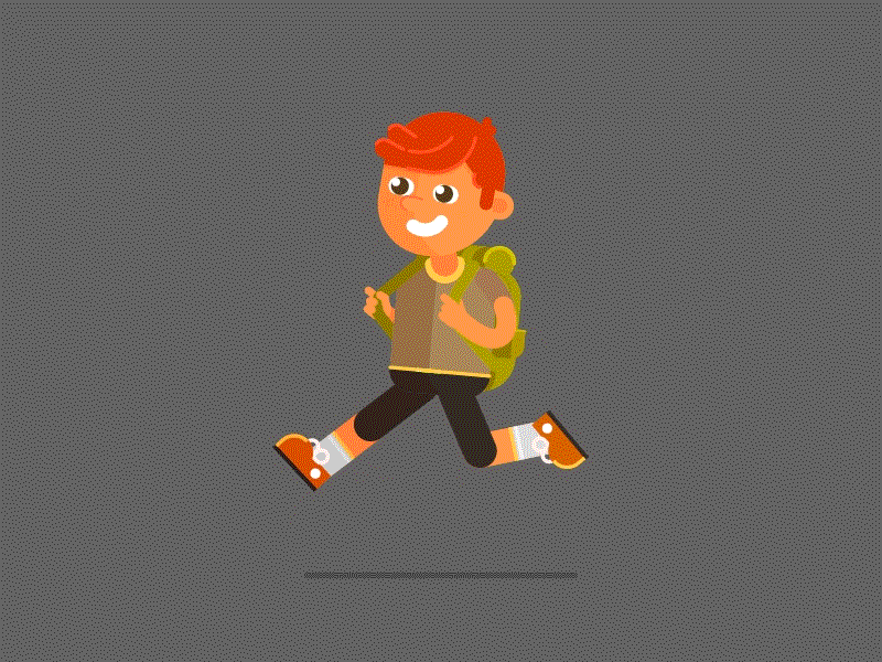 Boy Running boy cycle motion graphics running school time