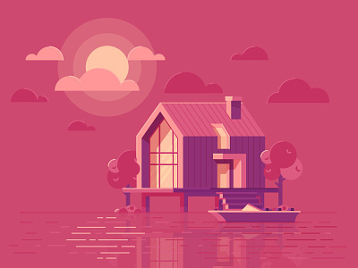 House Illustration graphics design house illustration landscape see