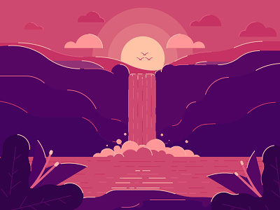 Waterfall Illustration illustration. graphics design waterfall