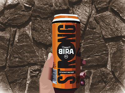 Beer Can aasthasaxena art beer bira bira91strong branding design dribbble graphic illustration orange photoshop