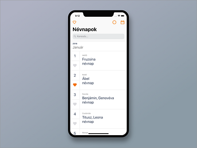 Nevnapok Screenshot