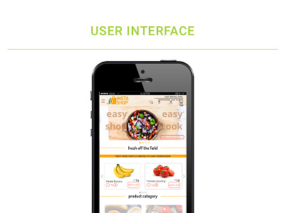 Instashop User Interface design desktop grocery minimal responsive shop webpage