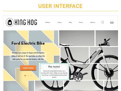 King Kog User Interface cycle design desktop online shop shopping website young
