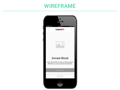 Liquid Life Wireframe app blood donation mobile ngo online uiux