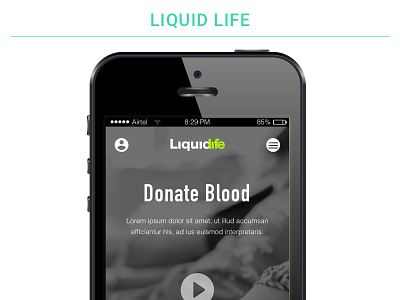 Liquid Life app blood donation mobile ngo online uiux