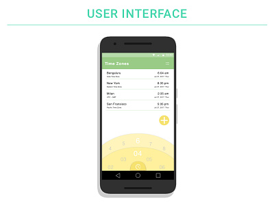 World Zone User Interface app design minimal mobile time zones