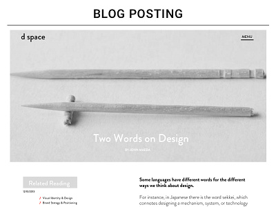 Blog Posting design desktop layout publication website