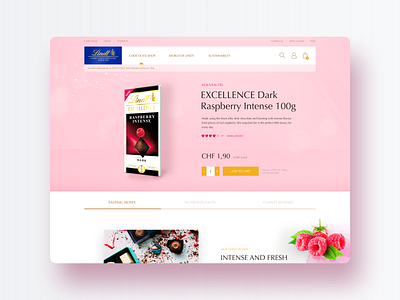 UI Concept – Product Page Exploration chocolate chocolate packaging ecommerce eshop exploration food hero landing page modern packaging pdp product page taste tasty ui webdesign