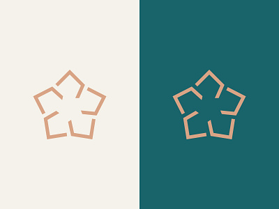 Hors-cadre – Logo exploration branding exploration flower geometric identity logo minimal natural pentagon space