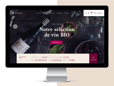 Wine distributor #1 – First screen bio bottle cellar formular hero modern natural language form search ui vine webdesign wine