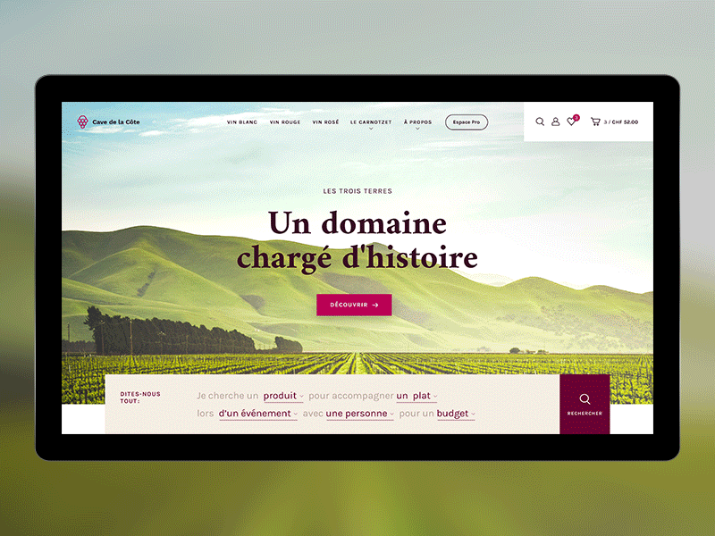 Wine distributor 2 Homepage by Maxime Paradela on Dribbble