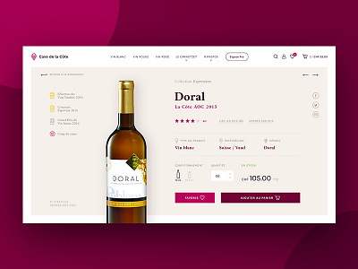 Wine distributor #3 – Product Page bio bottle content ecommerce modern product product page ui view vine webdesign wine