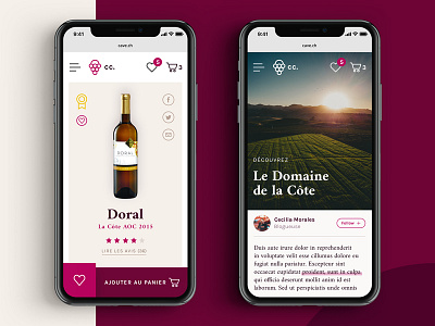 Wine distributor #4 – Mobile exploration content ecommerce iphone x mobile modern product page social media ui view vine wine wish list