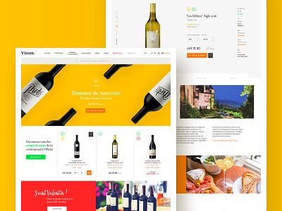 Vinum #1 – Desktop preview bottle branding card color ecommerce eshop exploration hero landing page product page ui webdesign wine wine bottle winery