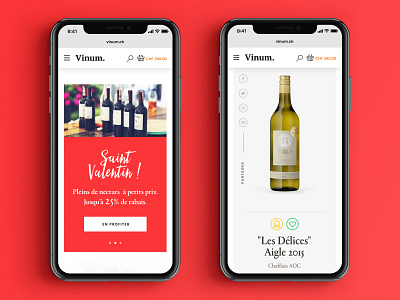 Vinum #2 – Mobile preview bottle color design ecommerce eshop exploration landing page mobile mobile ui search ui vine webdesign wine